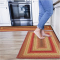 Homespice Cider Barn Cranberry Red Braided Runner Rug - Durable