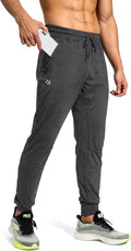 Men's Athletic Joggers with Zipper Pockets - Stretchy Track Pants