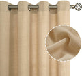 LAMIT Natural Linen Curtains 72 in Tan - Light Filtering Privacy