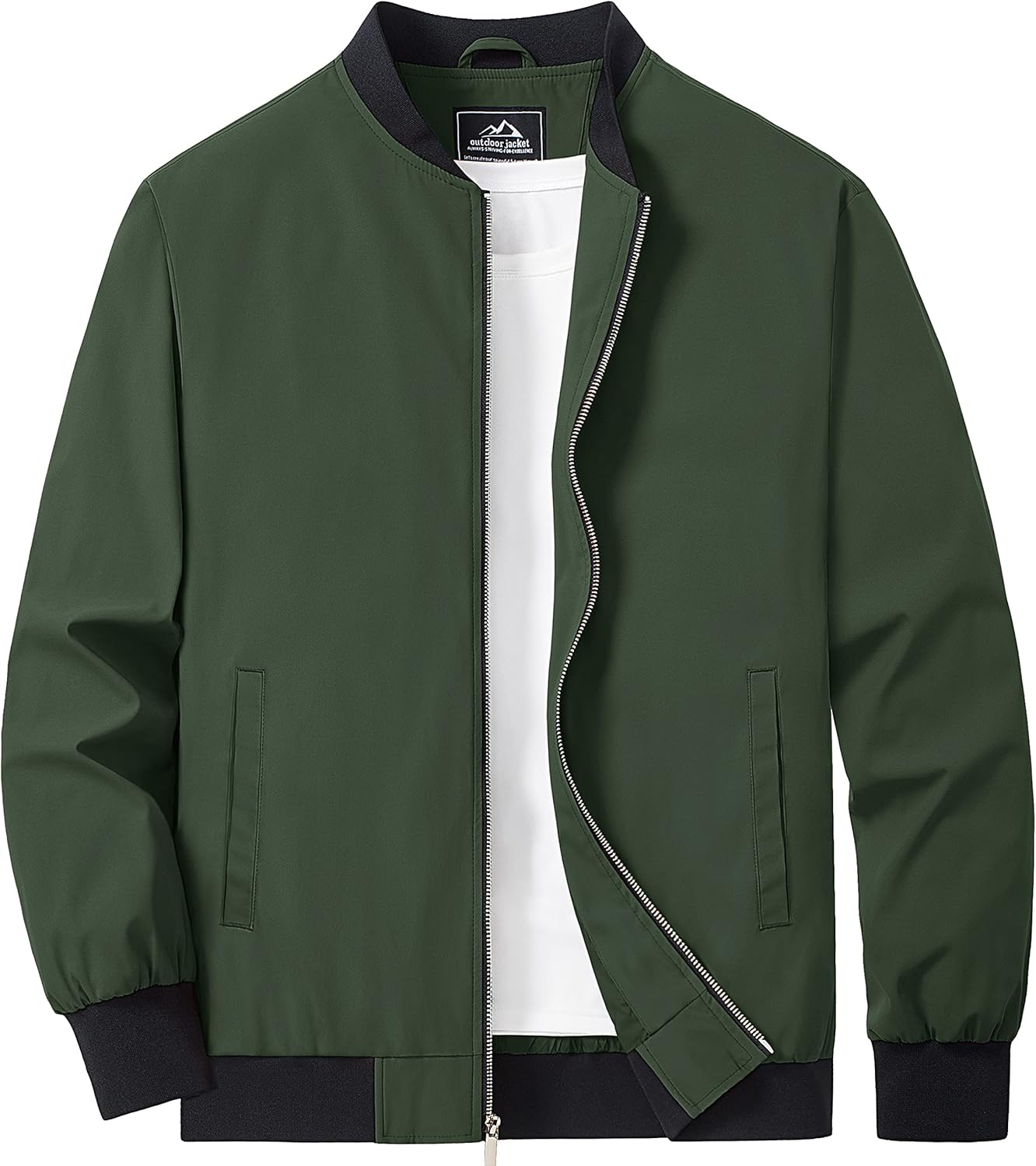 Lightweight Bomber Jacket for Men - Casual Zip Up Windbreaker
