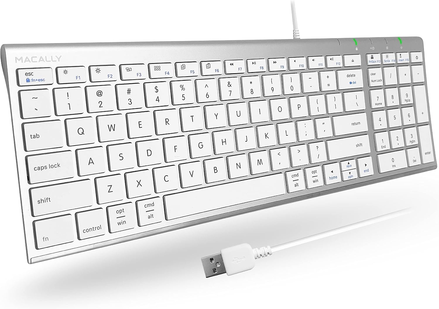 Macally Slim Wired Keyboard - Apple Compatibility