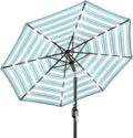 Solar 10ft Polyester LED Patio Umbrella - Tilted Shade & 24 Lights