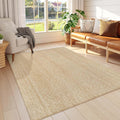 LEEVAN Bohemian Area Rug 5ft x 8ft Beige - Machine Washable, Flat