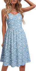 Casual Dresses for Women Sleeveless Cotton A Line Spaghetti Strap