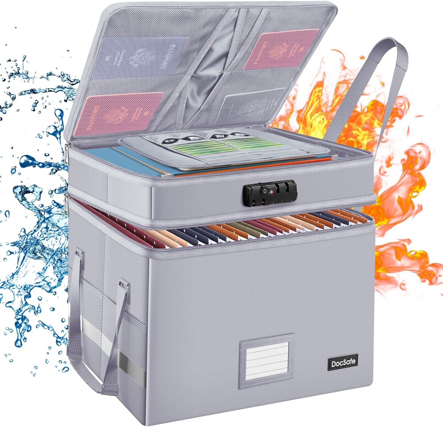 DocSafe Fireproof File Box with Lock for Secure Document Storage