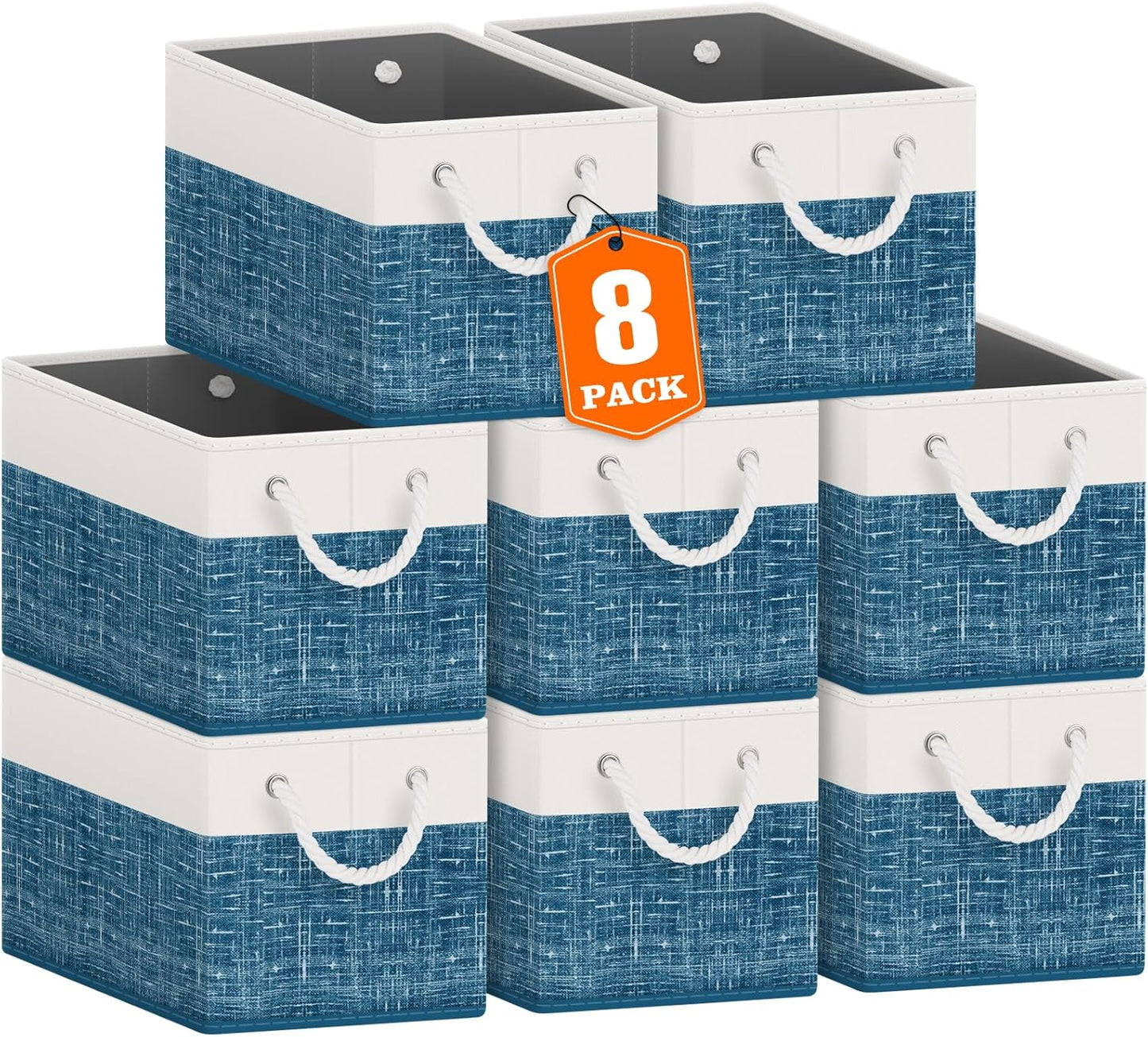 Fab totes Storage Bins 8-Pack for Organizing Toys and Books