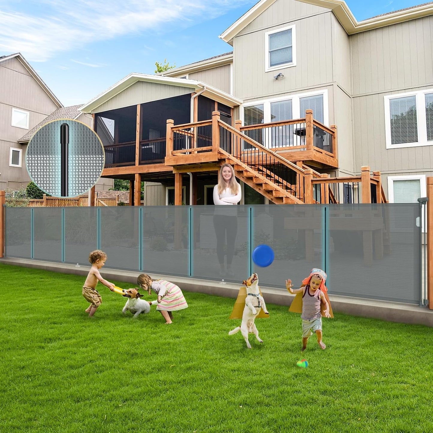 236in Retractable Baby Gates Extra Wide for Indoor and Outdoor Use