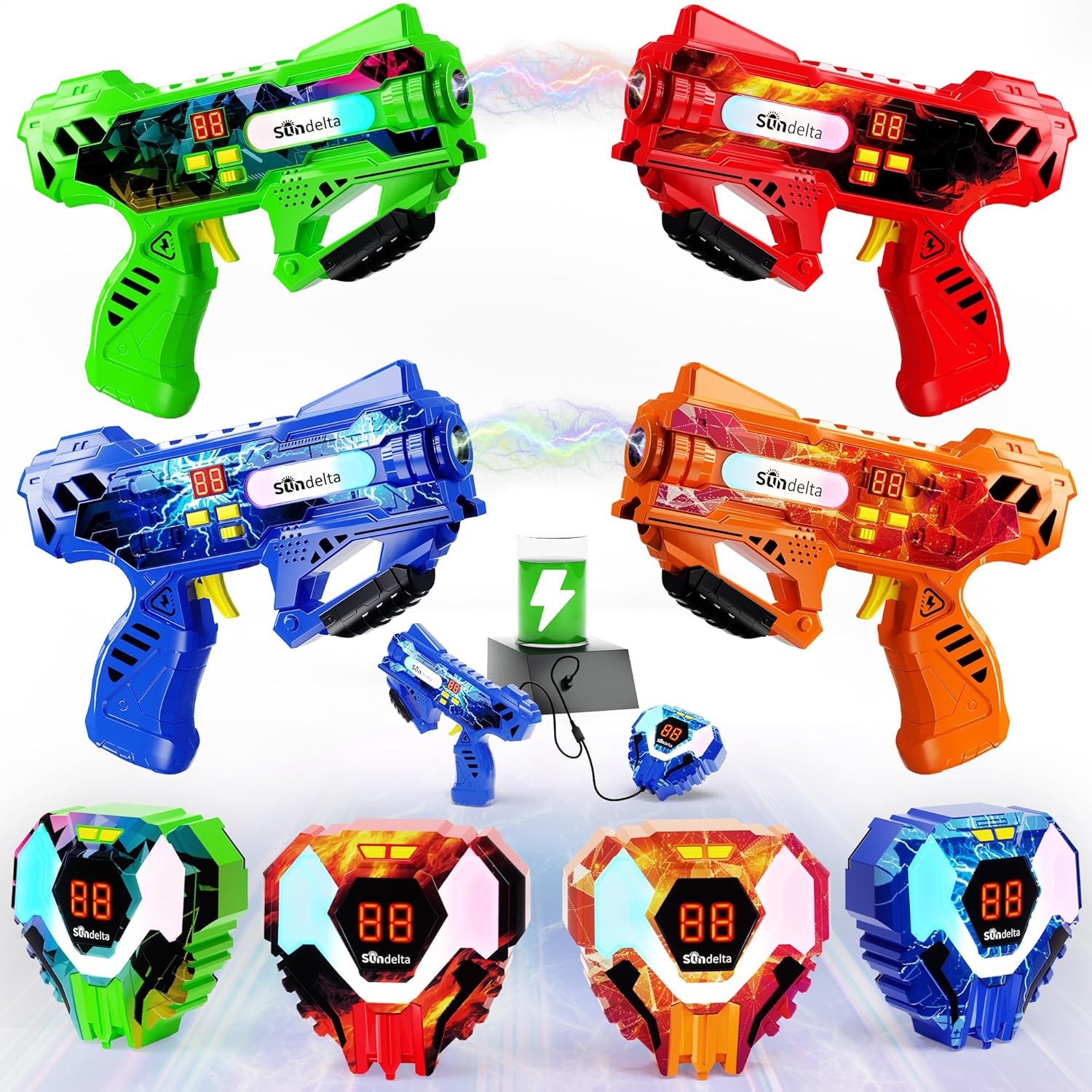 Rechargeable Laser Tag Guns Set of 4 for Epic Indoor Battles