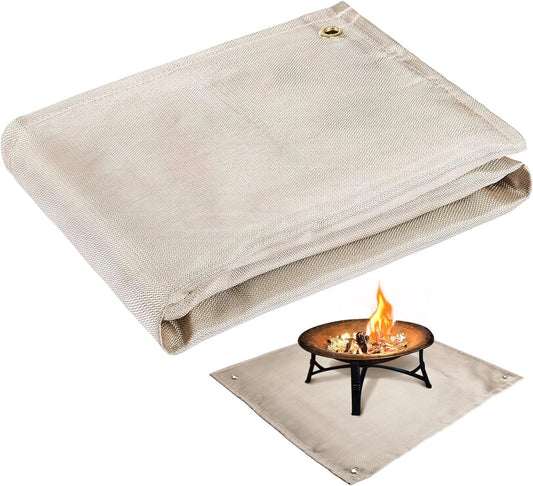 PAMASE Fire Pit Mat - 37.8x39.4in Fireproof Blanket for Solo Stove, Ultimate Deck Protection