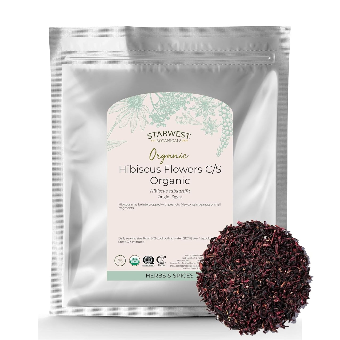 Organic Hibiscus Flowers for Herbal Tea - Premium Quality Dried