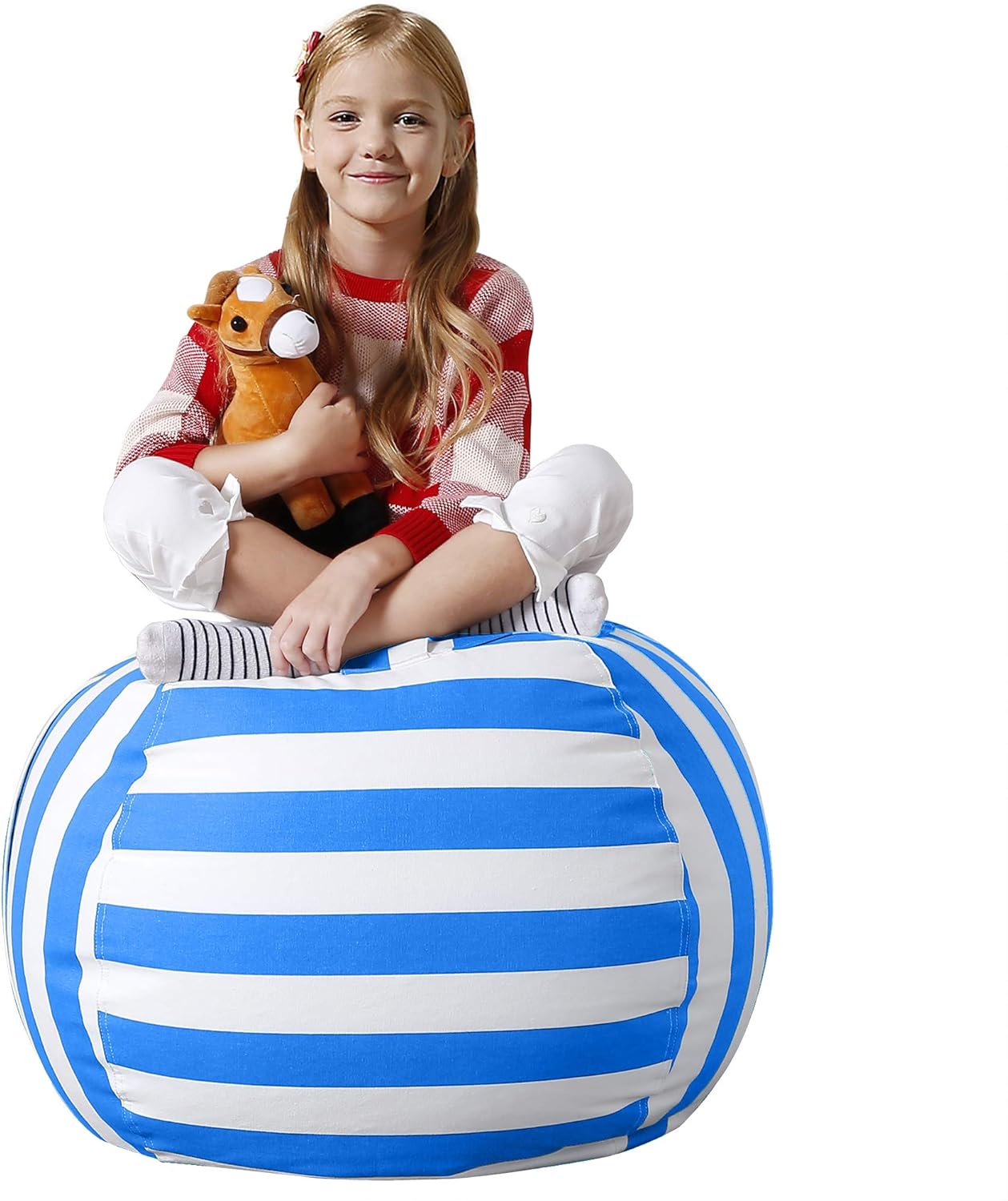 Aubliss Stuffed Animal Bean Bag Storage Chair for Kids Comfort