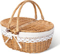 GRANNY SAYS Picnic Basket Wicker with Lid and Washable Lining