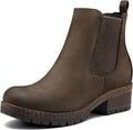 Women's Chelsea Ankle Boots with Side Zipper - Chunky Lug Sole