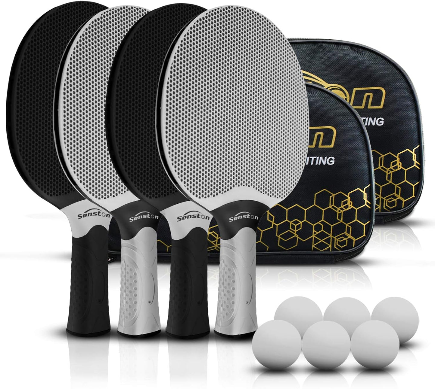 Senston Table Tennis Rackets Set for 4 Players, Premium Quality
