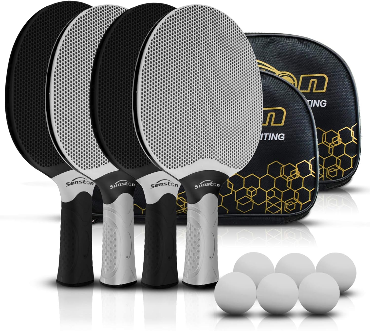 Senston Table Tennis Rackets Set for 4 Players, Premium Quality