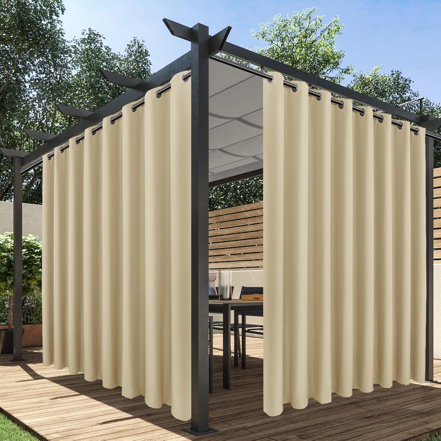 Extra Wide Outdoor Curtains for Patio Waterproof Privacy & Light