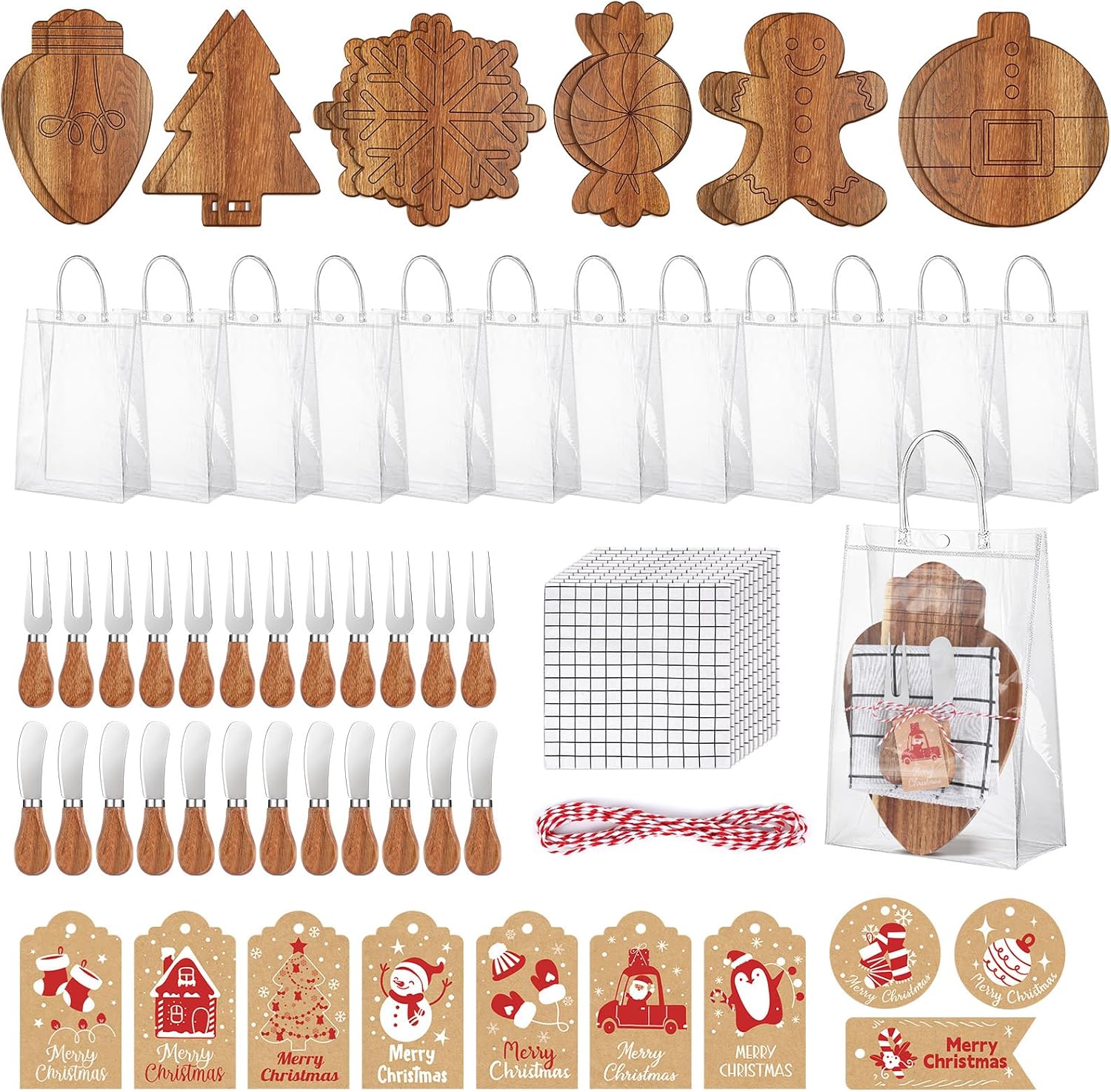 Christmas Gifts Bridal Shower Favor Acacia Wooden Cutting Board Set