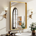 30 x 22 in Gold Bathroom Mirror for Wall - Durable Aluminum Frame