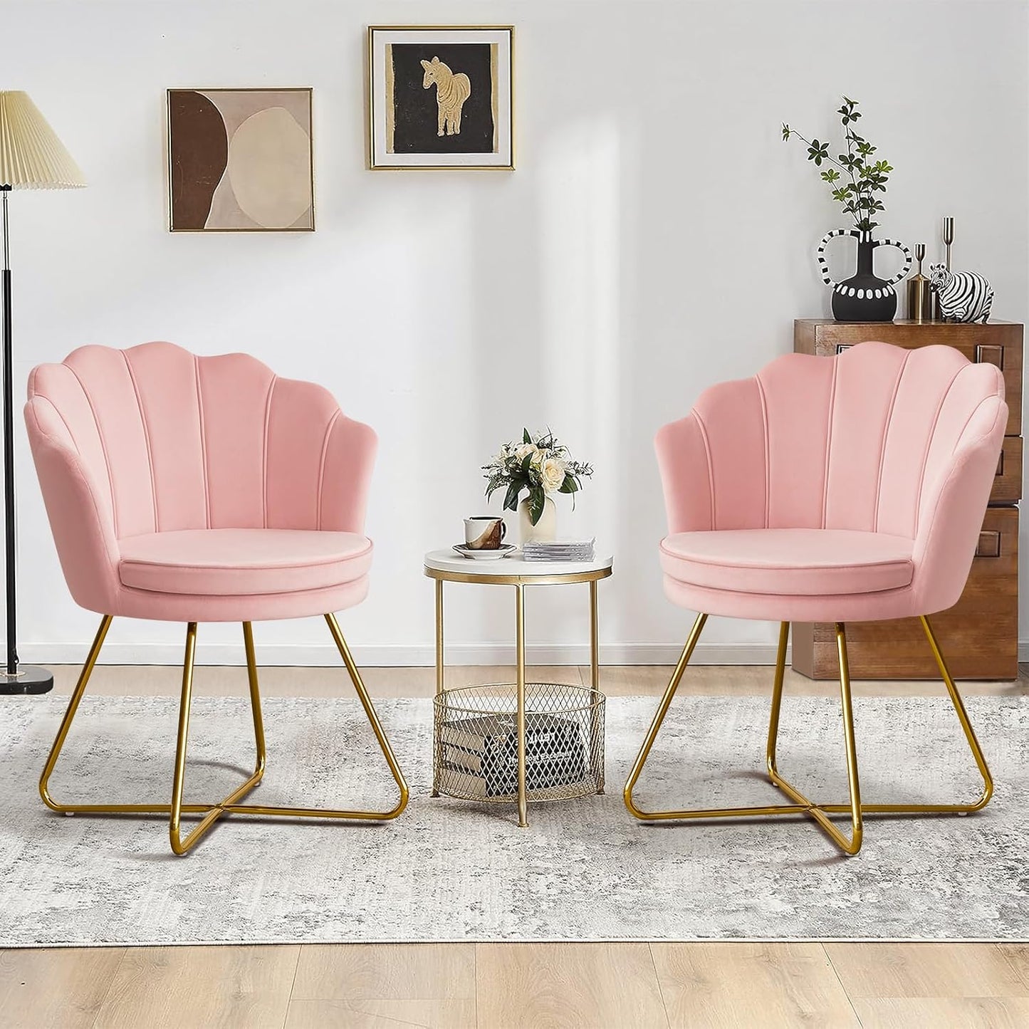 Stylish Velvet Accent Chairs Set of 2 for Living Room Decor