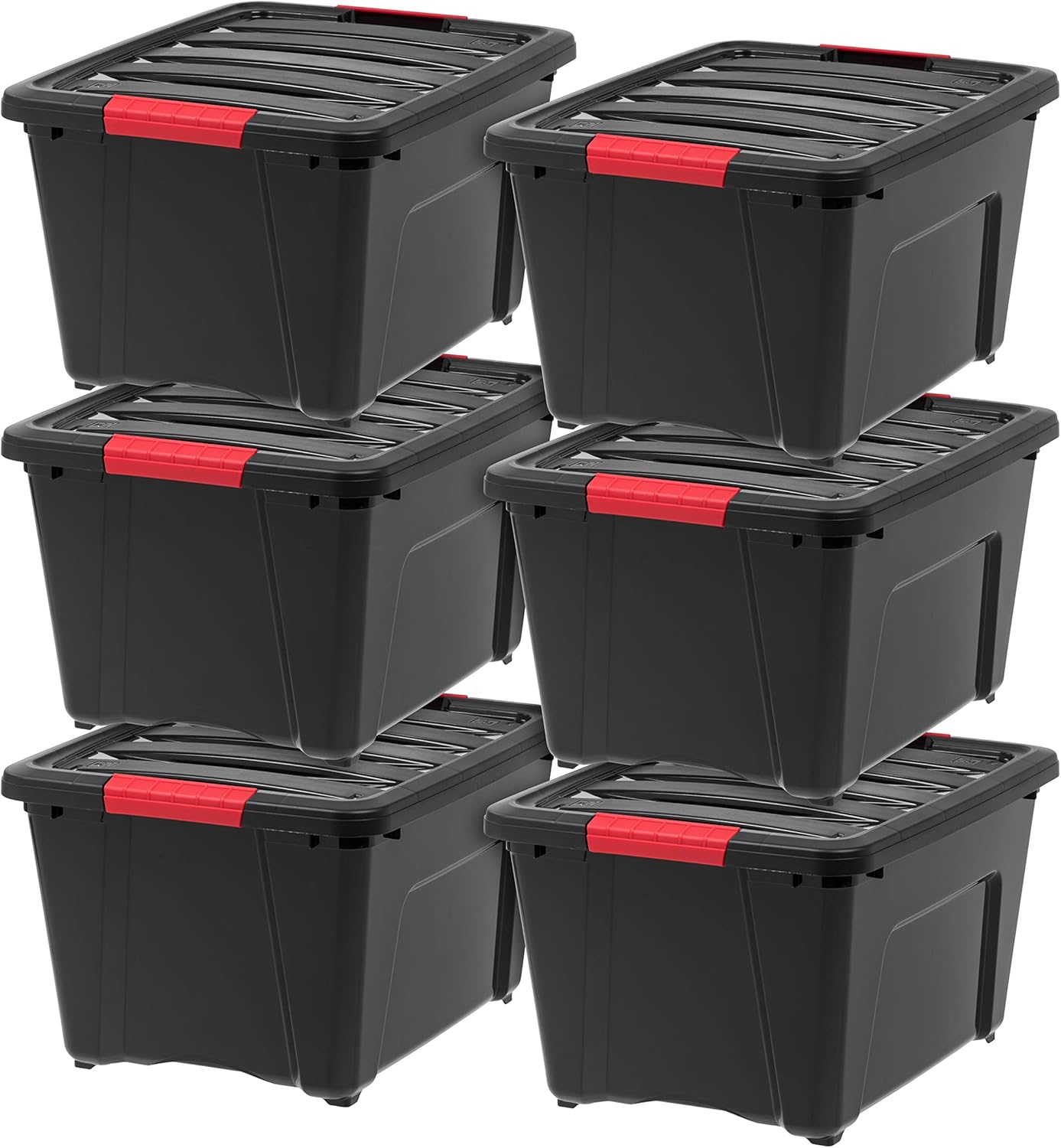 IRIS USA 32 Qt Stackable Plastic Storage Bins for Organizing