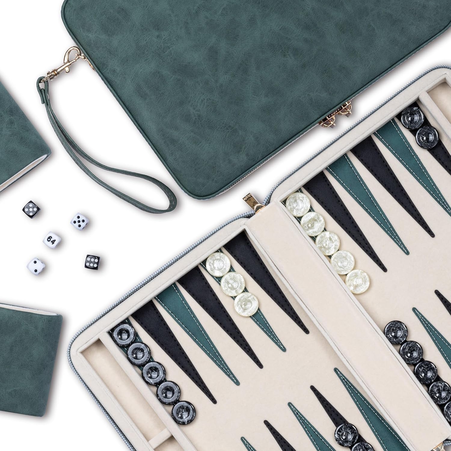 Backgammon Sets for Adults - Classic Folding Leather Game