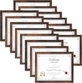 8.5 x 11 Picture Frame Set of 15 - Brown Certificate and Photo Frames