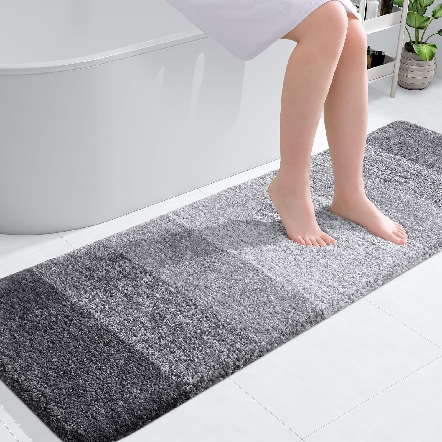 OLANLY Bathroom Runner Rugs 59x20, Extra Soft Microfiber Mats
