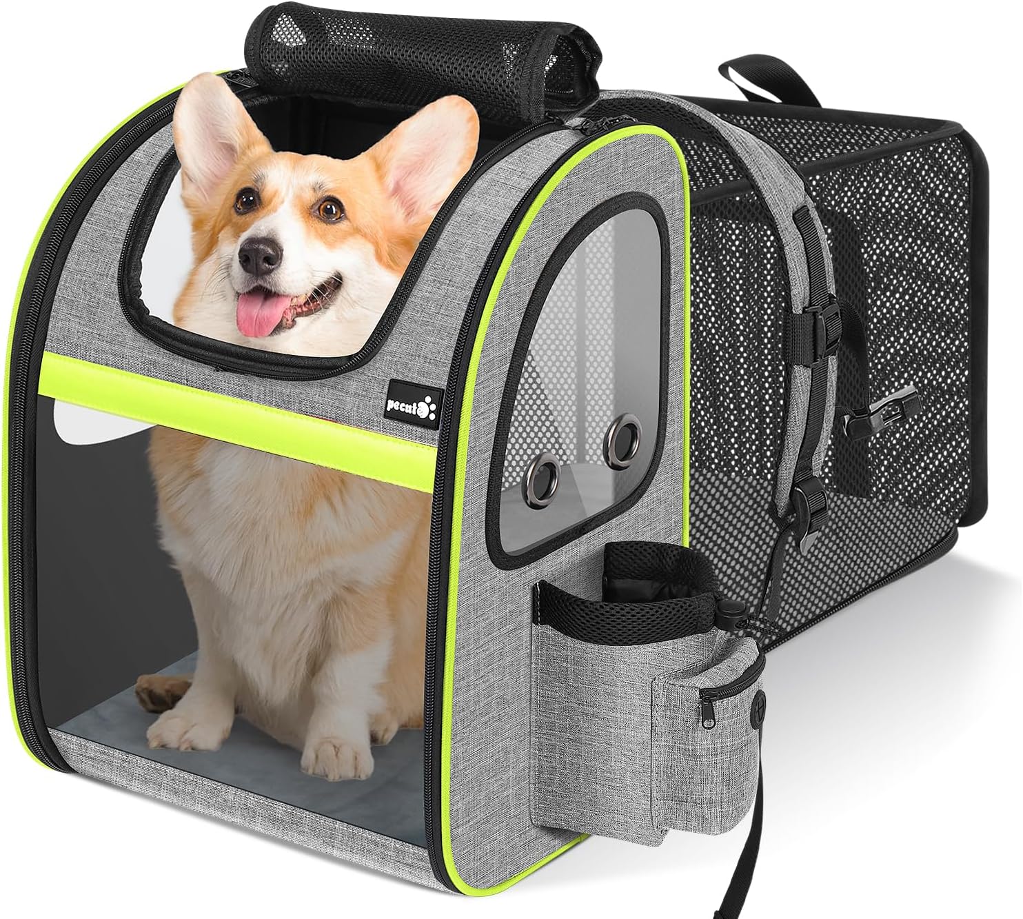 Pecute Pet Carrier Backpack for Travel with Expandable Design