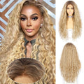 SAPPHIREWIGS Curly Lace Front Wig 26in Highlight Blonde - Natural