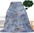 Glow in The Dark Dinosaur Blanket 80x60 - Soft Plush Kids Throw
