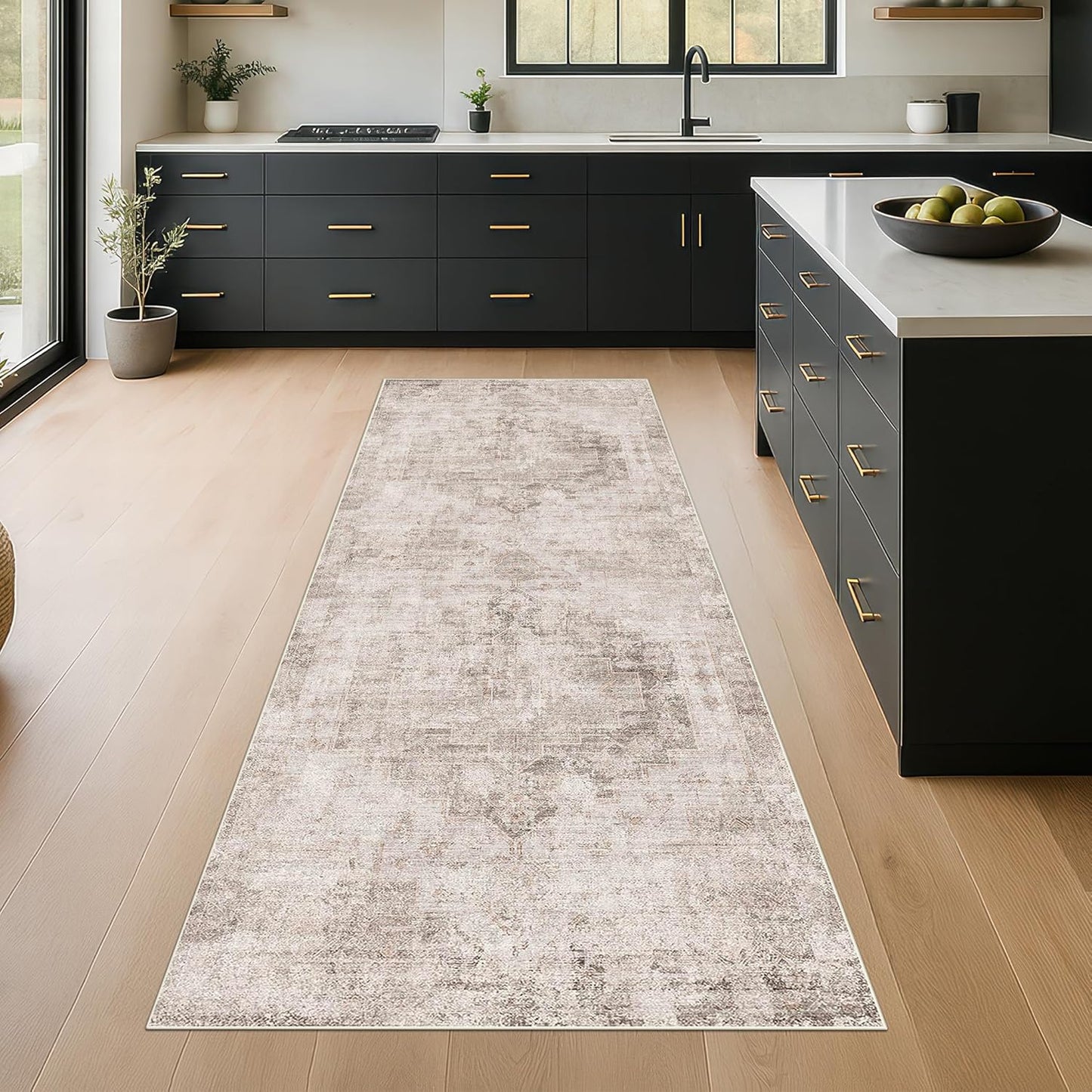 Stain Resistant 2x6 Kitchen Runner Rug for Modern Home Decor