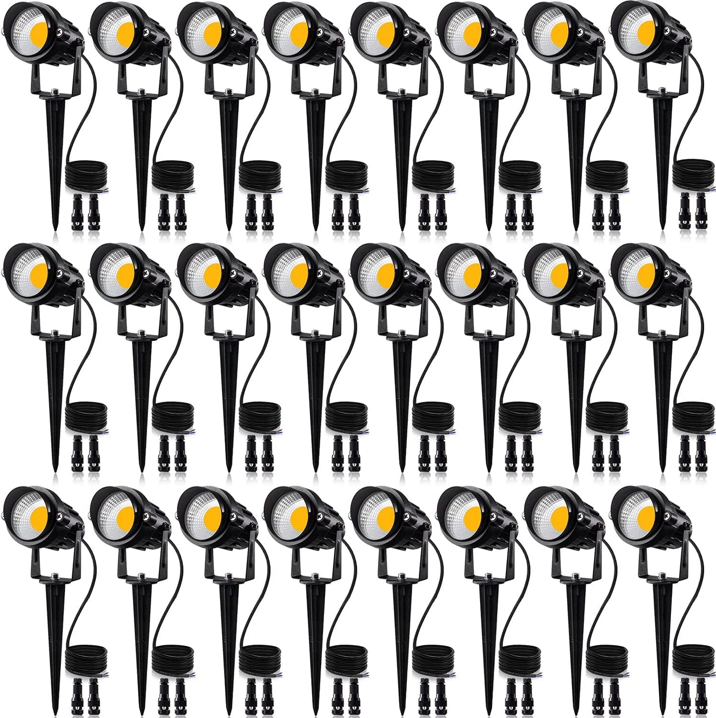 SUNVIE 24 Pack Low Voltage Landscape Lights for Outdoor Use