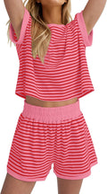 MISSACTIVER Stripe Knit 2-Piece Lounge Set Women - Summer Comfort