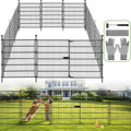 Garden Dog Fence Animal Barrier 12 Panels with Gate - Temporary Yard