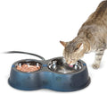 Heated Outdoor Cat Food & Water Bowls - No Frozen Food or Water