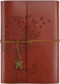 Leather Journal Notebook Refillable A5 - Durable PU Cover, Thick Paper
