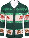 Men's Christmas Cardigan Sweater - Festive Shawl Collar Knit