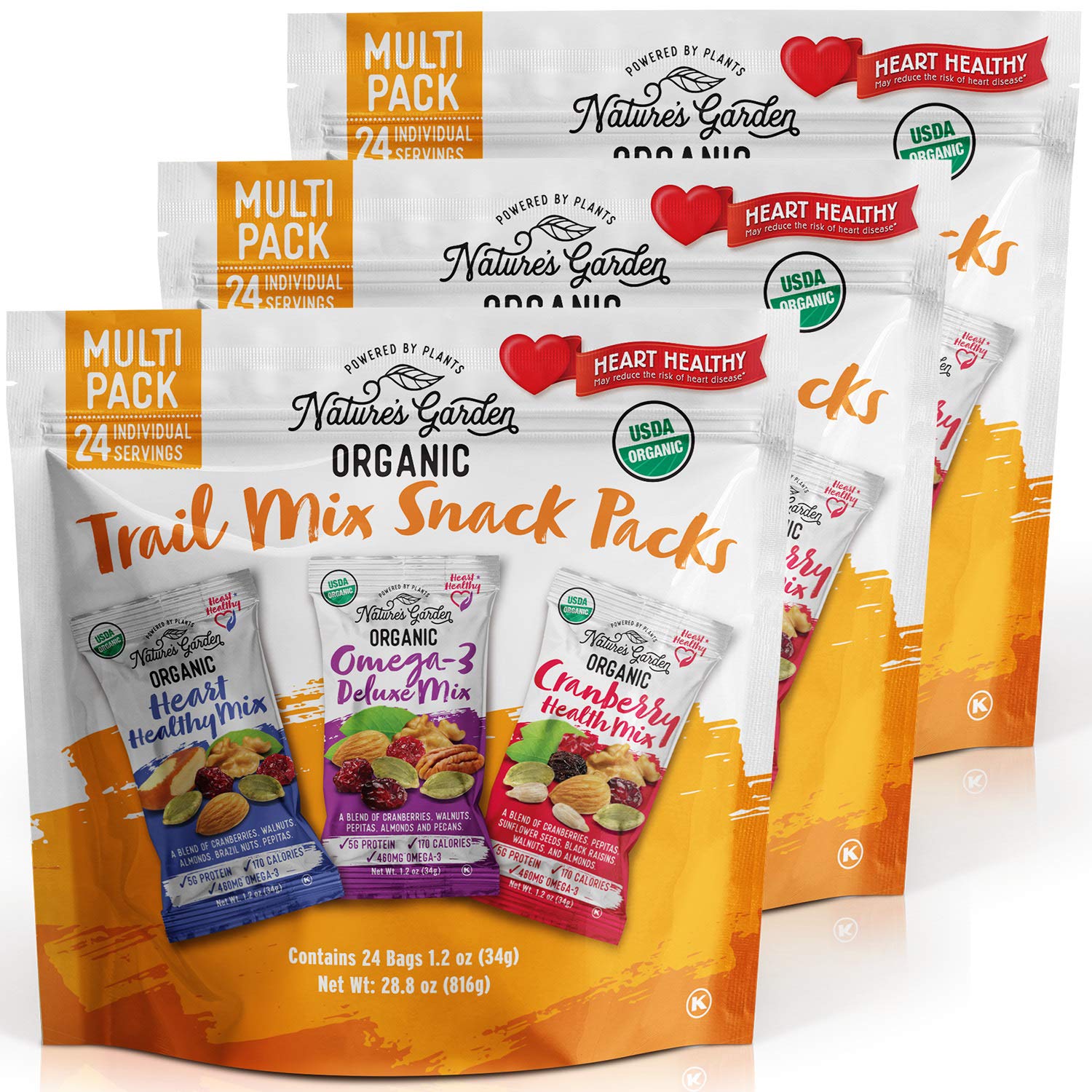 Nature's Garden Organic Trail Mix Snack Pack - Healthy & Delicious