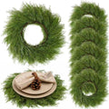 Christmas Placemats Set of 6 Round Greenery Place Mats - Lush Wreath