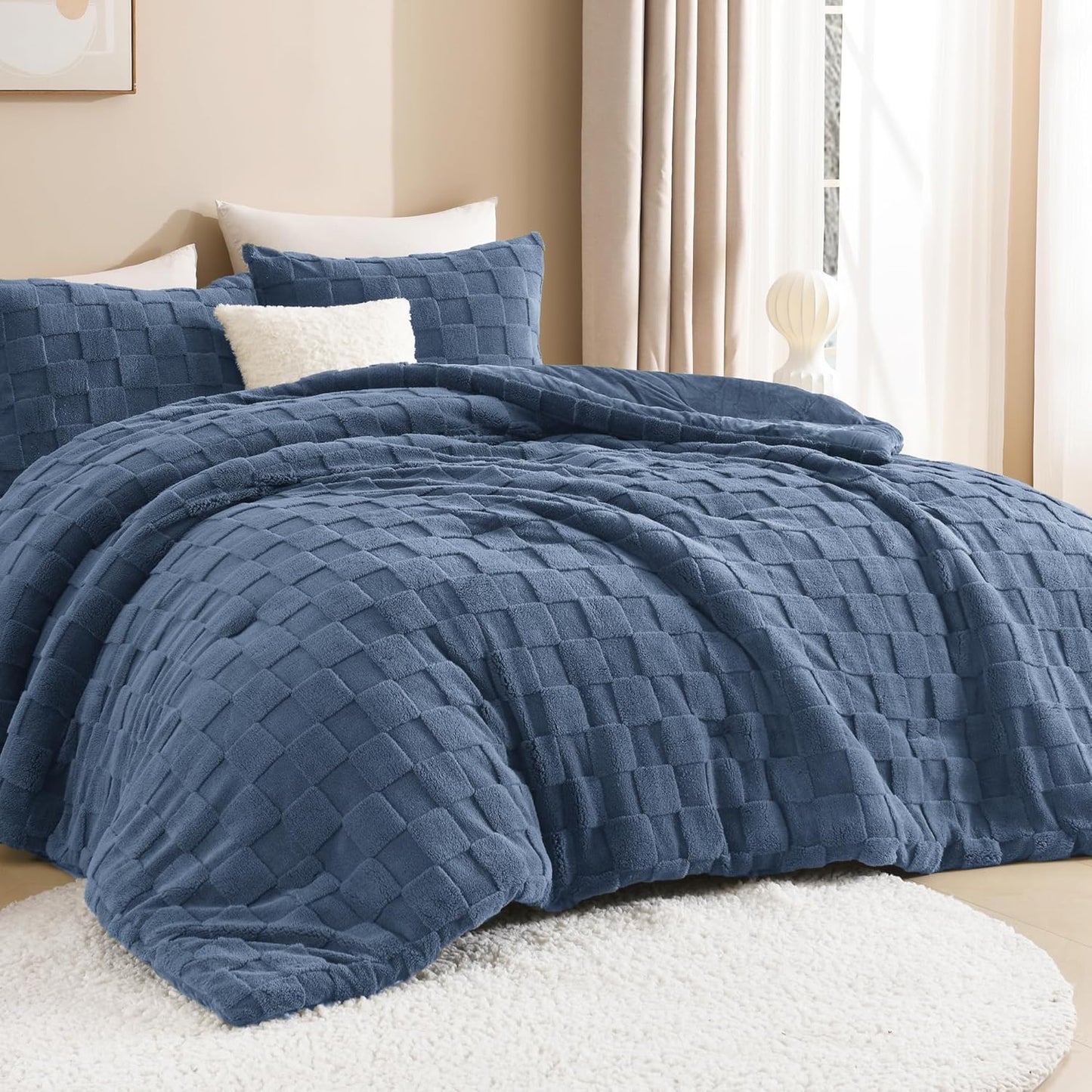 Litanika King Size Fluffy Comforter Set Ocean Blue Review