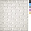 3D Peel and Stick Wall Panels White Brick Wallpaper - Covers 64 Sq.Ft