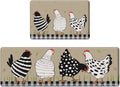 Anti-Fatigue Kitchen Rug Set of 2 Cushioned Chicken Mats