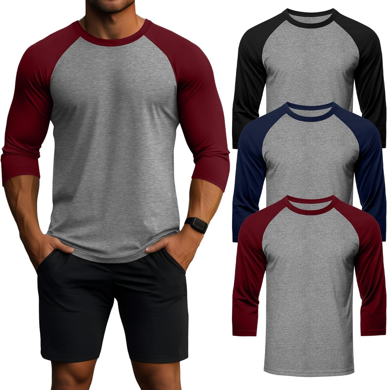 Men's 3/4 Sleeve Shirts for Comfort and Style in Any Occasion