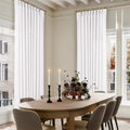 Pleated Linen Curtains 120 Inches Long for Living Room and Bedroom