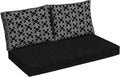 Arden Outdoor Loveseat Cushion Set 48 x 24 Black Global Stripe