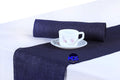 Navy Blue Burlap Table Runner 12 in x108 in 15 PCS - Rustic Event Set
