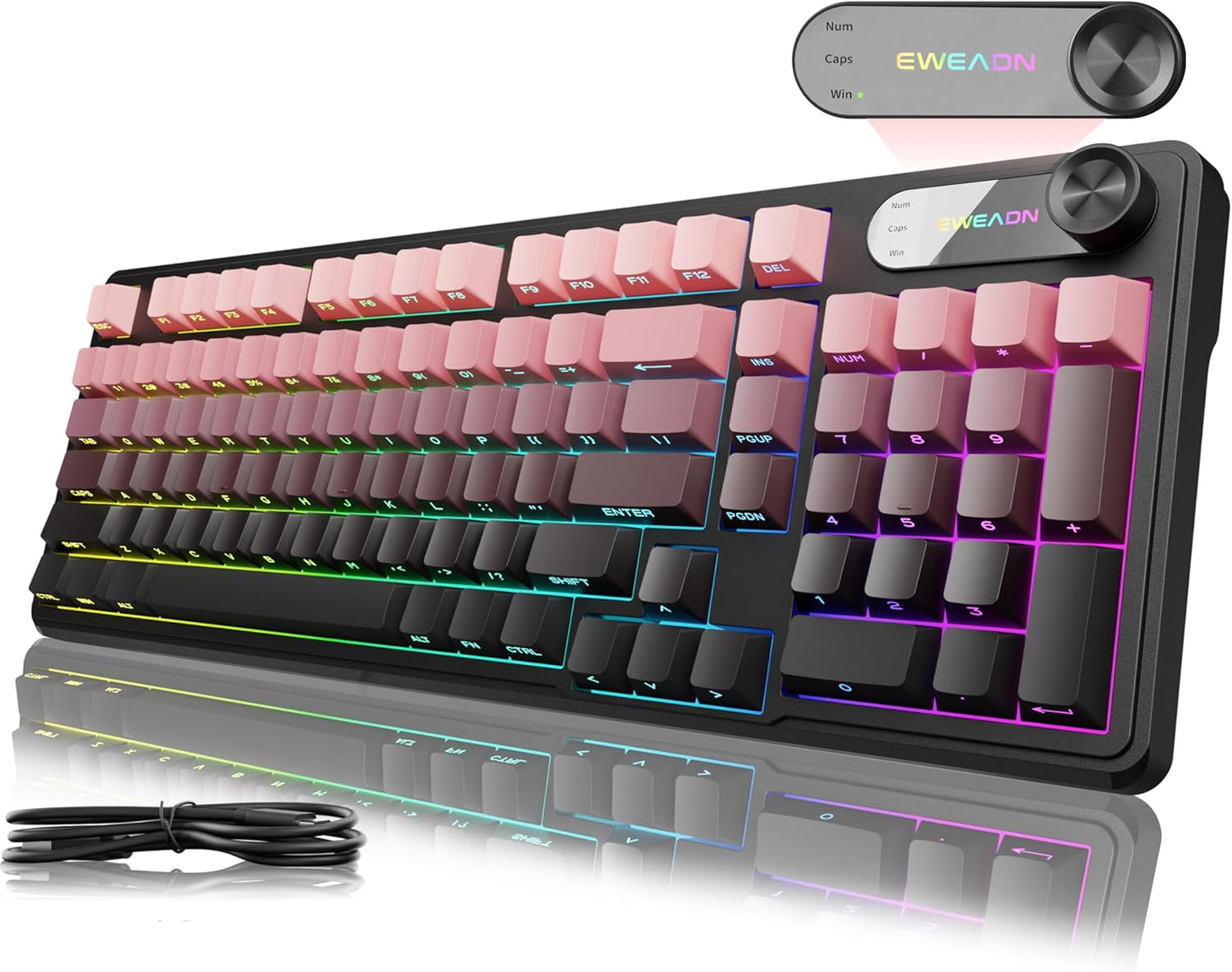 V102 Wired Keyboard with RGB Backlighting for Gaming and Work