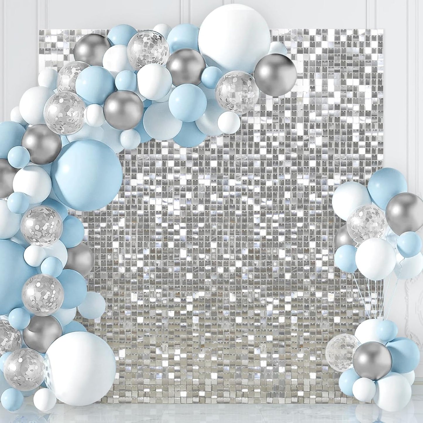 Silver Sequin Backdrop 6ftx6ft for Stunning Party Decor