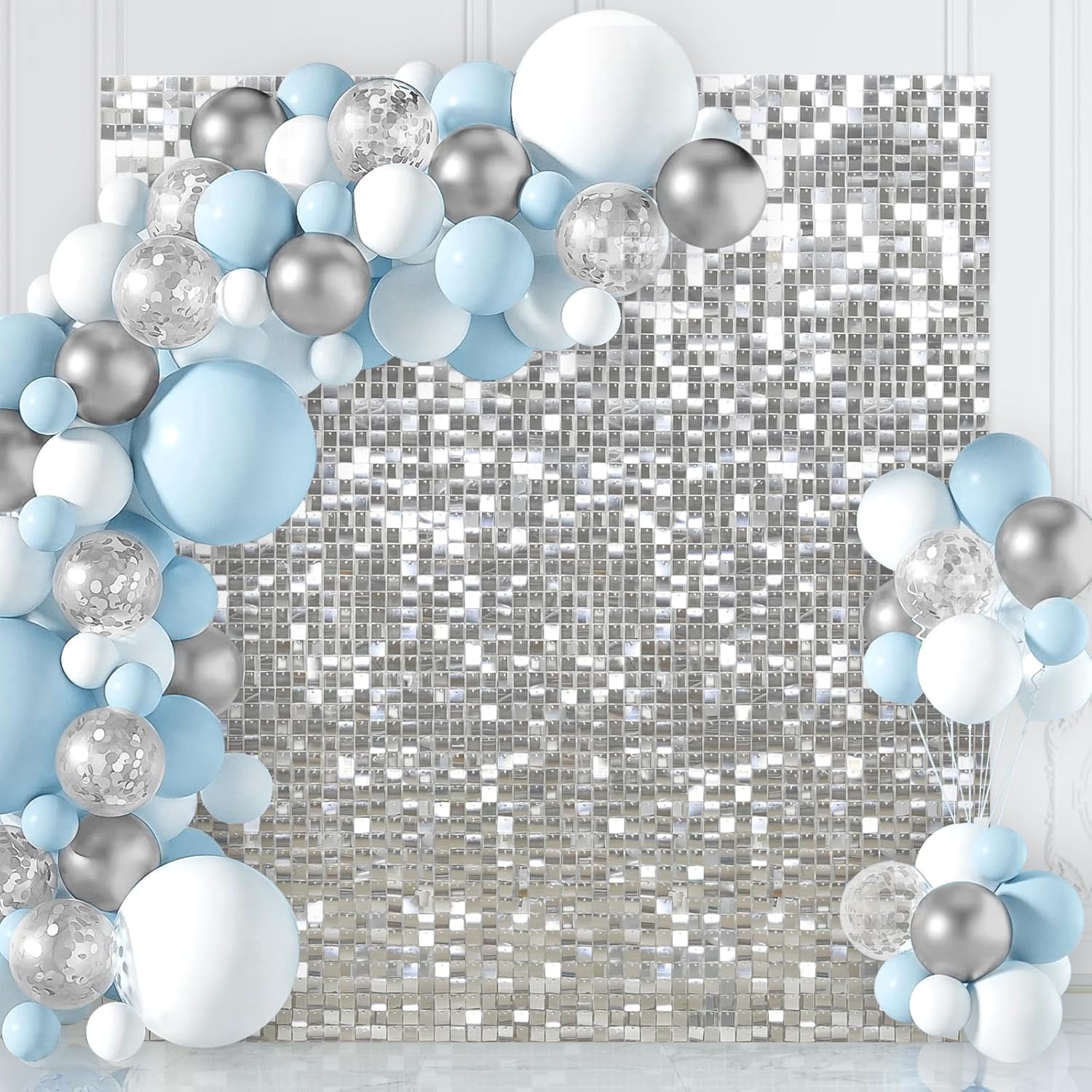 Silver Sequin Backdrop 6ftx6ft for Stunning Party Decor