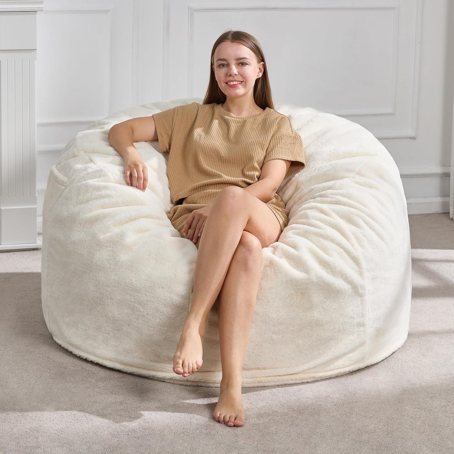 Hobestluk 4FT Bean Bag Chairs for Adults - Cozy and Versatile